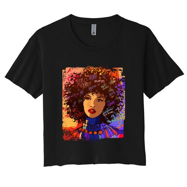 Coloful Graffiti Afro Woman Crop Top