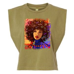 Coloful Graffiti Afro Woman Garment-Dyed Women's Muscle Tee