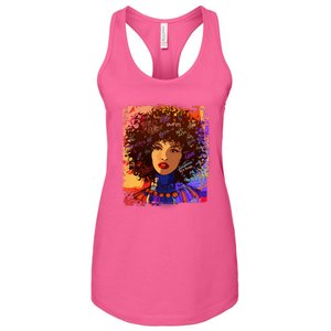 Coloful Graffiti Afro Woman Women's Racerback Tank