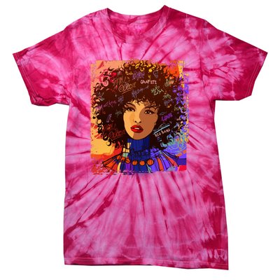 Coloful Graffiti Afro Woman Tie-Dye T-Shirt