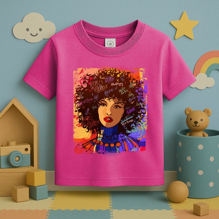 Coloful Graffiti Afro Woman Toddler T-Shirt