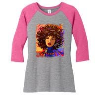 Coloful Graffiti Afro Woman Women's Tri-Blend 3/4-Sleeve Raglan Shirt