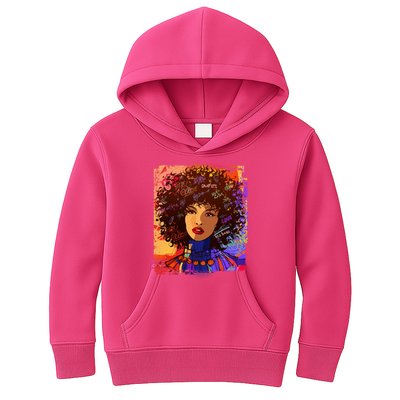 Coloful Graffiti Afro Woman Kids Hoodie