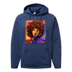 Coloful Graffiti Afro Woman Performance Fleece Hoodie