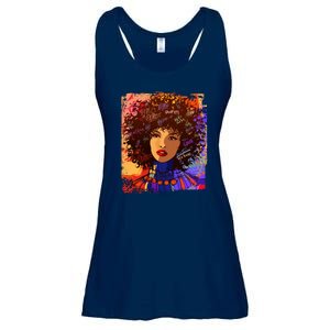 Coloful Graffiti Afro Woman Ladies Essential Flowy Tank