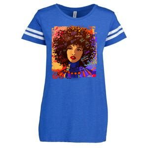 Coloful Graffiti Afro Woman Enza Ladies Jersey Football T-Shirt