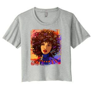 Coloful Graffiti Afro Woman Women's Crop Top Tee