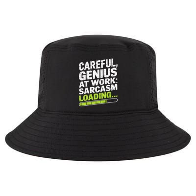 Careful Genius At Work Sarcasm Loading Funny Cool Comfort Performance Bucket Hat