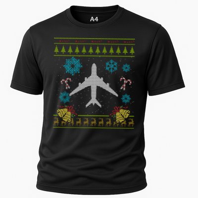 Christmas Gift Airplane Pilot Christmas Ugly Performance Shirt