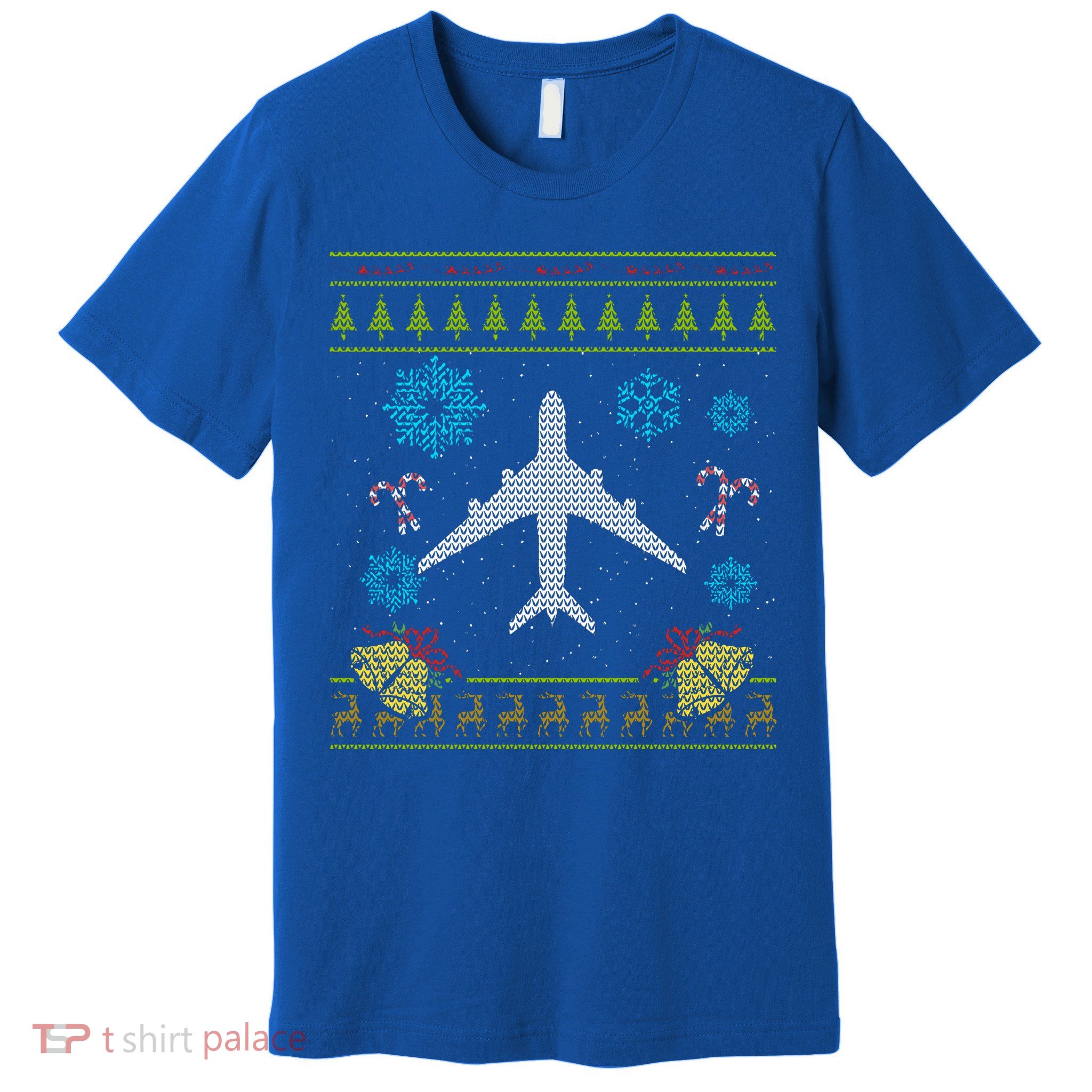 Christmas Gift Airplane Pilot Christmas Ugly Premium T-Shirt