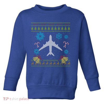 Christmas Gift Airplane Pilot Christmas Ugly Toddler Sweatshirt