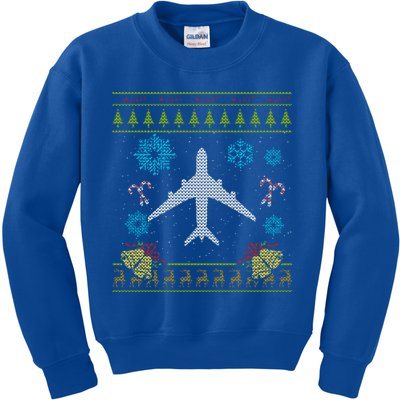 Christmas Gift Airplane Pilot Christmas Ugly Kids Sweatshirt