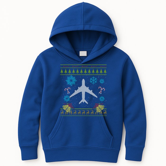 Christmas Gift Airplane Pilot Christmas Ugly Kids Hoodie