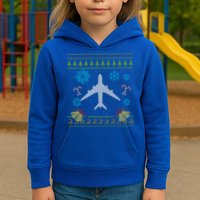 Christmas Gift Airplane Pilot Christmas Ugly Kids Hoodie