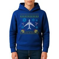 Christmas Gift Airplane Pilot Christmas Ugly Kids Hoodie