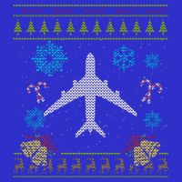 Christmas Gift Airplane Pilot Christmas Ugly Kids Hoodie