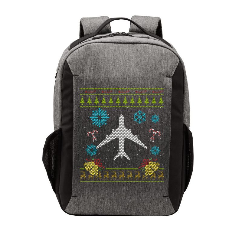Christmas Gift Airplane Pilot Christmas Ugly Vector Backpack