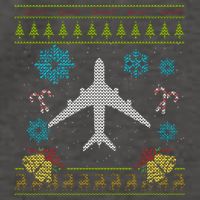 Christmas Gift Airplane Pilot Christmas Ugly Vector Backpack
