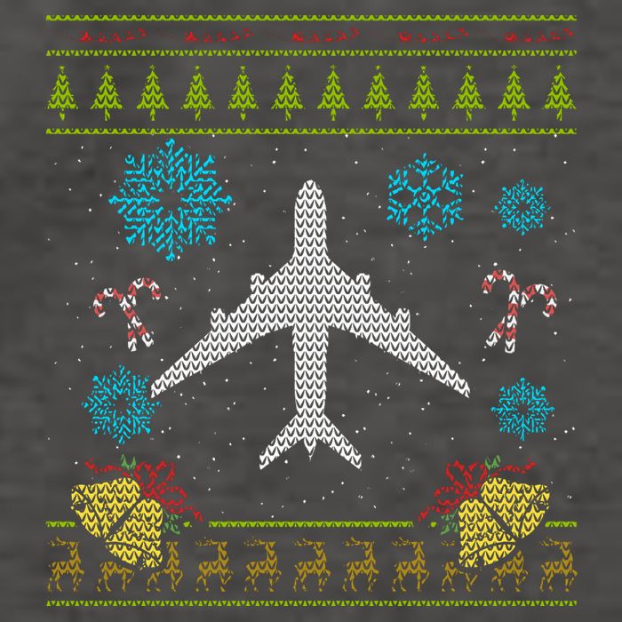 Christmas Gift Airplane Pilot Christmas Ugly Vector Backpack