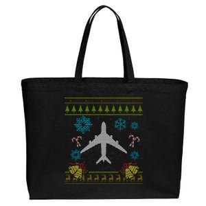 Christmas Gift Airplane Pilot Christmas Ugly Cotton Canvas Jumbo Tote