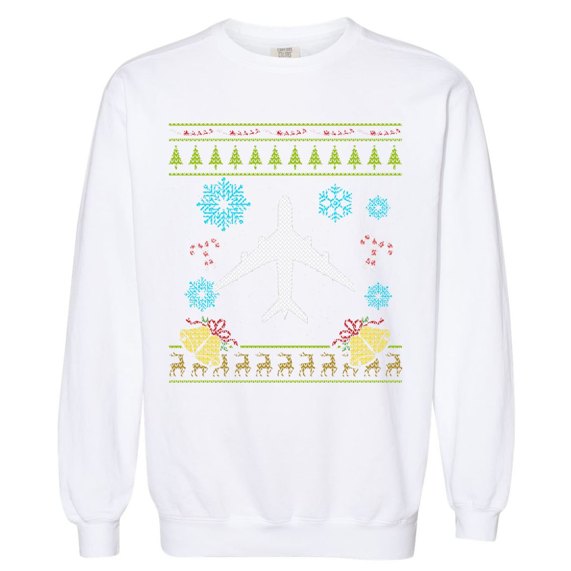 Christmas Gift Airplane Pilot Christmas Ugly Garment-Dyed Sweatshirt