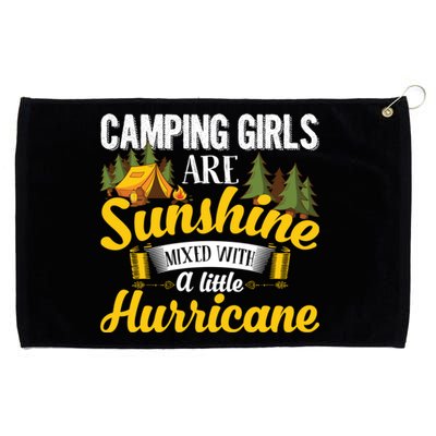 Camping Girls Are Sunshine Mixed With A Little Hurricane Great Gift Grommeted Golf Towel