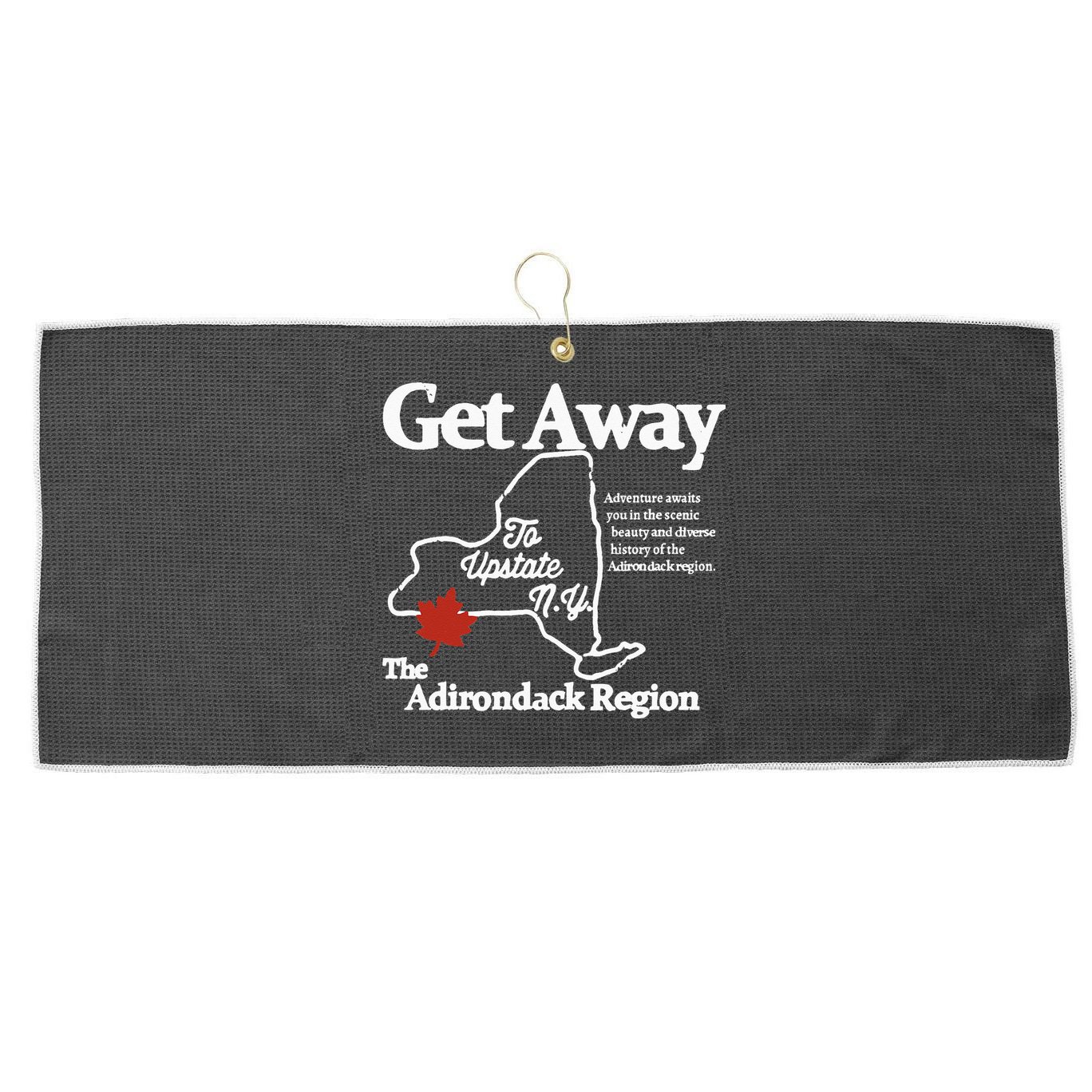 Charlie Get Away To Upstate New York Large Microfiber Waffle Golf Towel