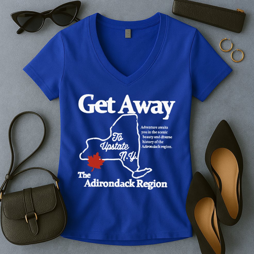 Charlie Get Away To Upstate New York Women's V-Neck T-Shirt