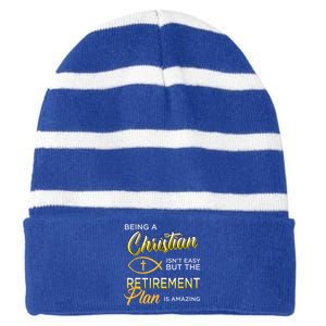 Christian Gospel And Bible Phrase For Our Lord Jesus Gift Striped Beanie with Solid Band