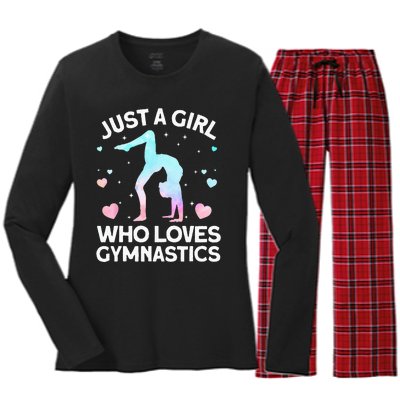 Cool Gymnastics Art For Women Girls Gymnastics Gymnast Coach Women's Long Sleeve Flannel Pajama Set 