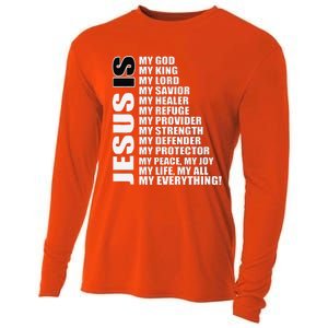 Christian Gospel And Bible Phrase For Our Lord Jesus Cooling Performance Long Sleeve Crew