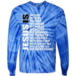 Christian Gospel And Bible Phrase For Our Lord Jesus Tie-Dye Long Sleeve Shirt