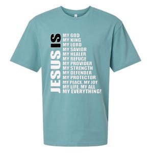 Christian Gospel And Bible Phrase For Our Lord Jesus Sueded Cloud Jersey T-Shirt