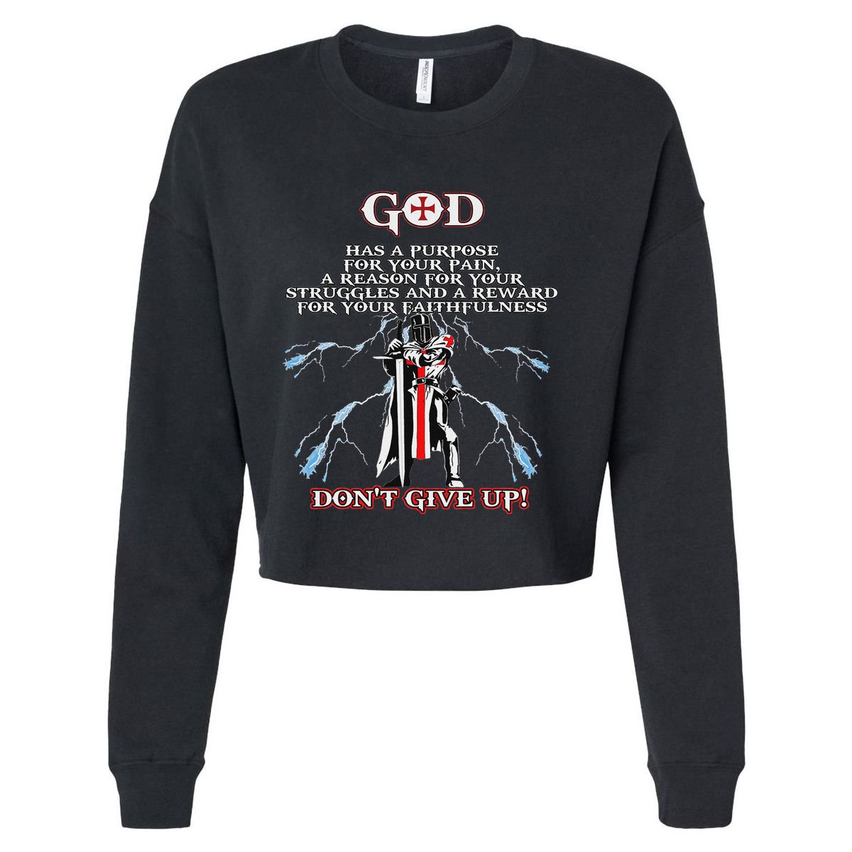 Christian Gospel And Bible Phrase For Our Lord Jesus Cropped Pullover Crew