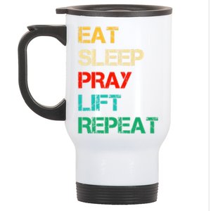 Christian Gym And Jesus Gym For Eat Sleep Pray Repeat Gift Stainless Steel Travel Mug