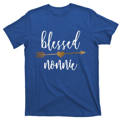 Cute Gold Arrow Blessed Nonnie Cool Gift Grandma Cool Gift T-Shirt