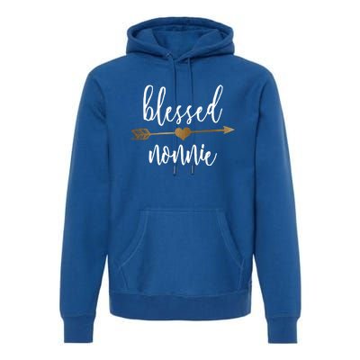 Cute Gold Arrow Blessed Nonnie Cool Gift Grandma Cool Gift Premium Hoodie