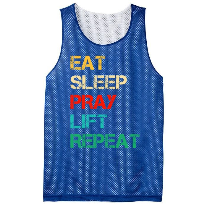 Christian Gym And Jesus Gym For Eat Sleep Pray Repeat Gift Mesh Reversible Basketball Jersey Tank