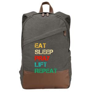 Christian Gym And Jesus Gym For Eat Sleep Pray Repeat Gift Cotton Canvas Backpack