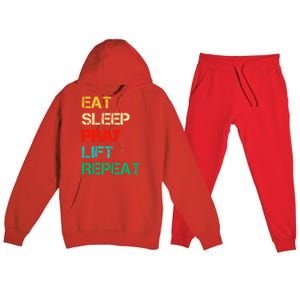 Christian Gym And Jesus Gym For Eat Sleep Pray Repeat Gift Premium Hooded Sweatsuit Set