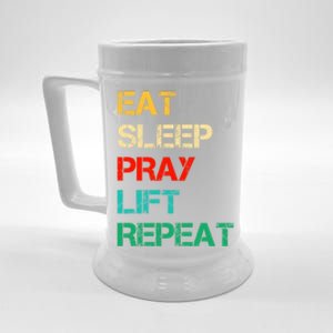 Christian Gym And Jesus Gym For Eat Sleep Pray Repeat Gift Beer Stein