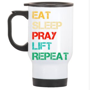 Christian Gym And Jesus Gym For Eat Sleep Pray Repeat Gift Stainless Steel Travel Mug