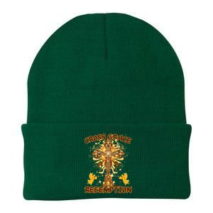 CROSS GRACE AND REDEMPTION Christian Design Knit Cap Winter Beanie