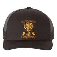 CROSS GRACE AND REDEMPTION Christian Design Yupoong Adult 5-Panel Trucker Hat