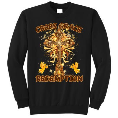 CROSS GRACE AND REDEMPTION Christian Design Sweatshirt