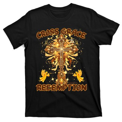 CROSS GRACE AND REDEMPTION Christian Design T-Shirt