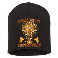 CROSS GRACE AND REDEMPTION Christian Design Short Acrylic Beanie