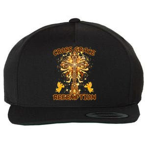 CROSS GRACE AND REDEMPTION Christian Design Wool Snapback Cap