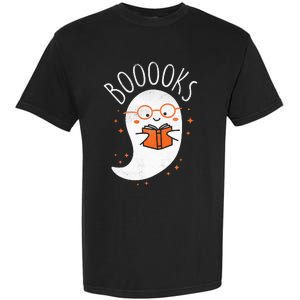 Cute Ghost Book Reading Halloween Teacher Top Garment-Dyed Heavyweight T-Shirt