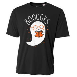 Cute Ghost Book Reading Halloween Teacher Top Cooling Performance Crew T-Shirt